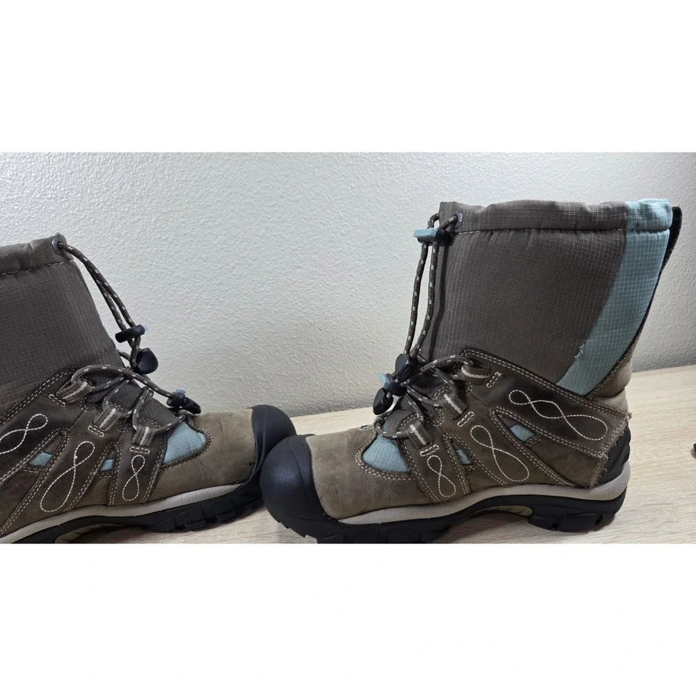 KEEN Waterproof Winter Hiking Boots Brown Blue Insulate 8‎